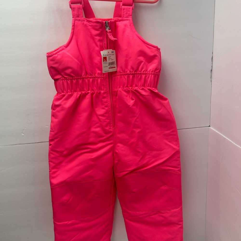 Healthtex Pink Overalls with Adjustable Straps and Elastic Waist